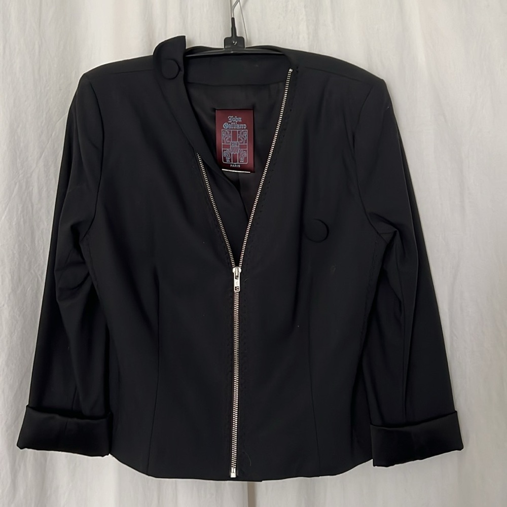 Timeless early 2000s JOHN GALLIANO black zippered blazer jacket! - Picture 2 of 6